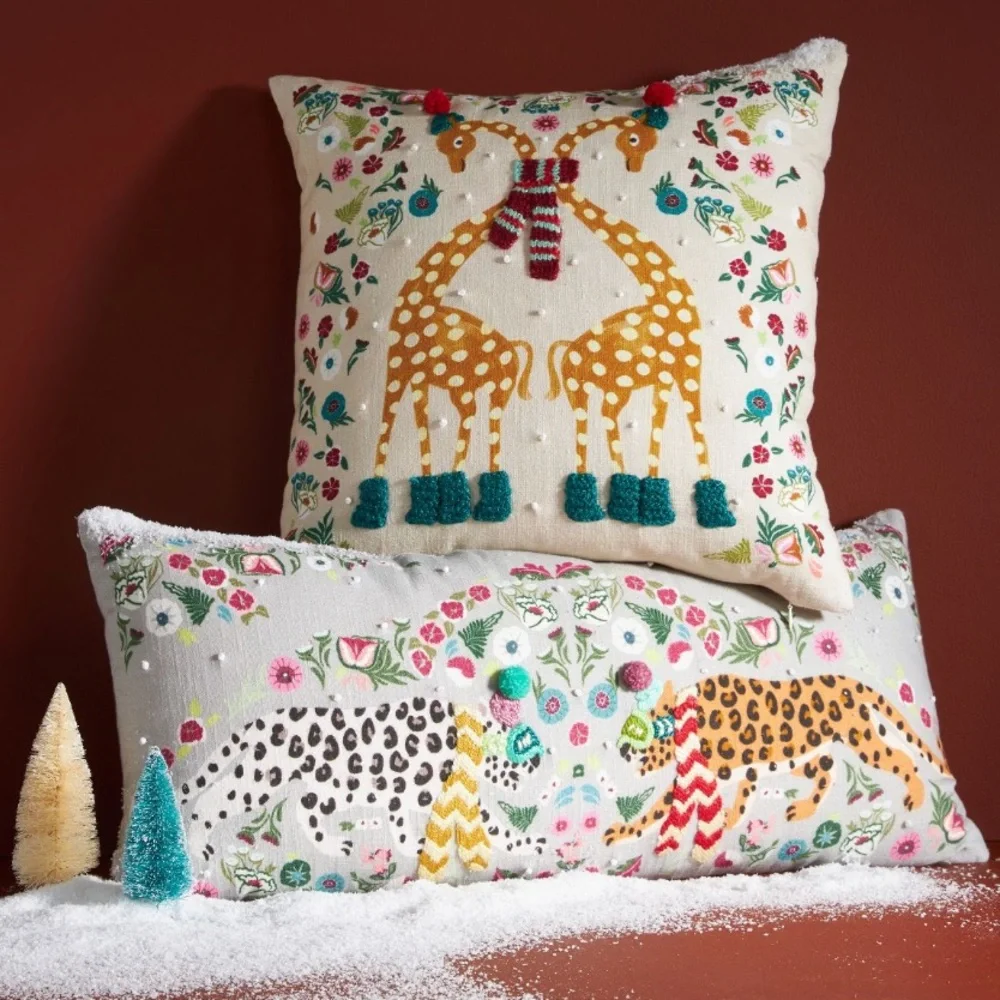 Anthropologie Holiday Cheetah pillow‎ collectible